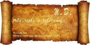 Mátyás Dénes névjegykártya